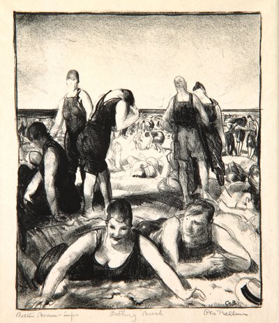 Spiaggia per il bagno, 1921 da George Wesley Bellows